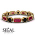 Emerald Cut Ruby Bezel Eternity Ring - Genevieve No. 40 image 3