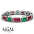 Emerald Cut Ruby Bezel Eternity Ring - Genevieve No. 27 image 3