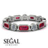 Emerald Cut Ruby Bezel Eternity Ring - Genevieve No. 12