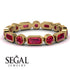 Emerald Cut Ruby Bezel Eternity Ring - Genevieve No. 55 image 3