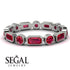 Emerald Cut Ruby Bezel Eternity Ring - Genevieve No. 57 image 3