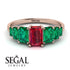 Emerald Cut Ruby Geometrical Ring - Briella No. 26