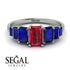 Emerald Cut Ruby Geometrical Ring - Briella No. 72