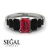 Emerald Cut Ruby Geometrical Ring - Briella No. 42 image 15