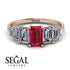 Emerald Cut Ruby Geometrical Ring - Briella No. 11 image 15