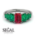 Emerald Cut Ruby Geometrical Ring - Briella No. 27 image 15