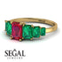 Emerald Cut Ruby Geometrical Ring - Briella No. 25 image 2