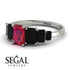 Emerald Cut Ruby Geometrical Ring - Briella No. 42
