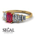 Emerald Cut Ruby Geometrical Ring - Briella No. 10 image 2