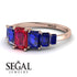 Emerald Cut Ruby Geometrical Ring - Briella No. 71