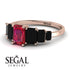 Emerald Cut Ruby Geometrical Ring - Briella No. 41 image 2