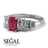 Emerald Cut Ruby Geometrical Ring - Briella No. 12 image 2