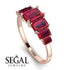 Emerald Cut Ruby Geometrical Ring - Briella No. 56 image 3