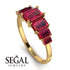 Emerald Cut Ruby Geometrical Ring - Briella No. 55