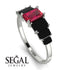 Emerald Cut Ruby Geometrical Ring - Briella No. 42