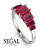 Emerald Cut Ruby Geometrical Ring - Briella No. 57