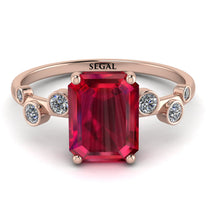 Emerald Cut Ruby Ring With Bezel - Alina No. 11 image 1