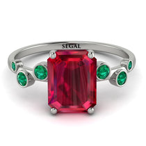 Emerald Cut Ruby Ring With Bezel - Alina No. 27 image 1