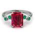 Emerald Cut Ruby Ring With Bezel - Alina No. 27 image 1