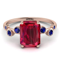 Emerald Cut Ruby Ring With Bezel - Alina No. 71 image 1