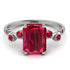 Emerald Cut Ruby Ring With Bezel - Alina No. 57
