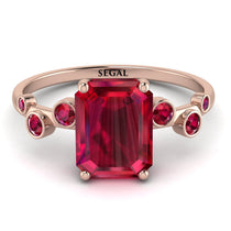 Emerald Cut Ruby Ring With Bezel - Alina No. 56 image 1