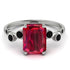 Emerald Cut Ruby Ring With Bezel - Alina No. 42