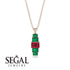 Emerald Cut Ruby Stairs Necklace - Briella No. 26