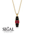 Emerald Cut Ruby Stairs Necklace - Briella No. 40