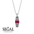 Emerald Cut Ruby Stairs Necklace - Briella No. 12