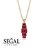 Emerald Cut Ruby Stairs Necklace - Briella No. 55