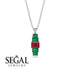 Emerald Cut Ruby Stairs Necklace - Briella No. 27