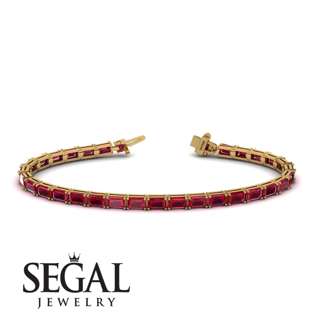 Emerald Cut Ruby Tennis Bracelet - Rachel No. 10