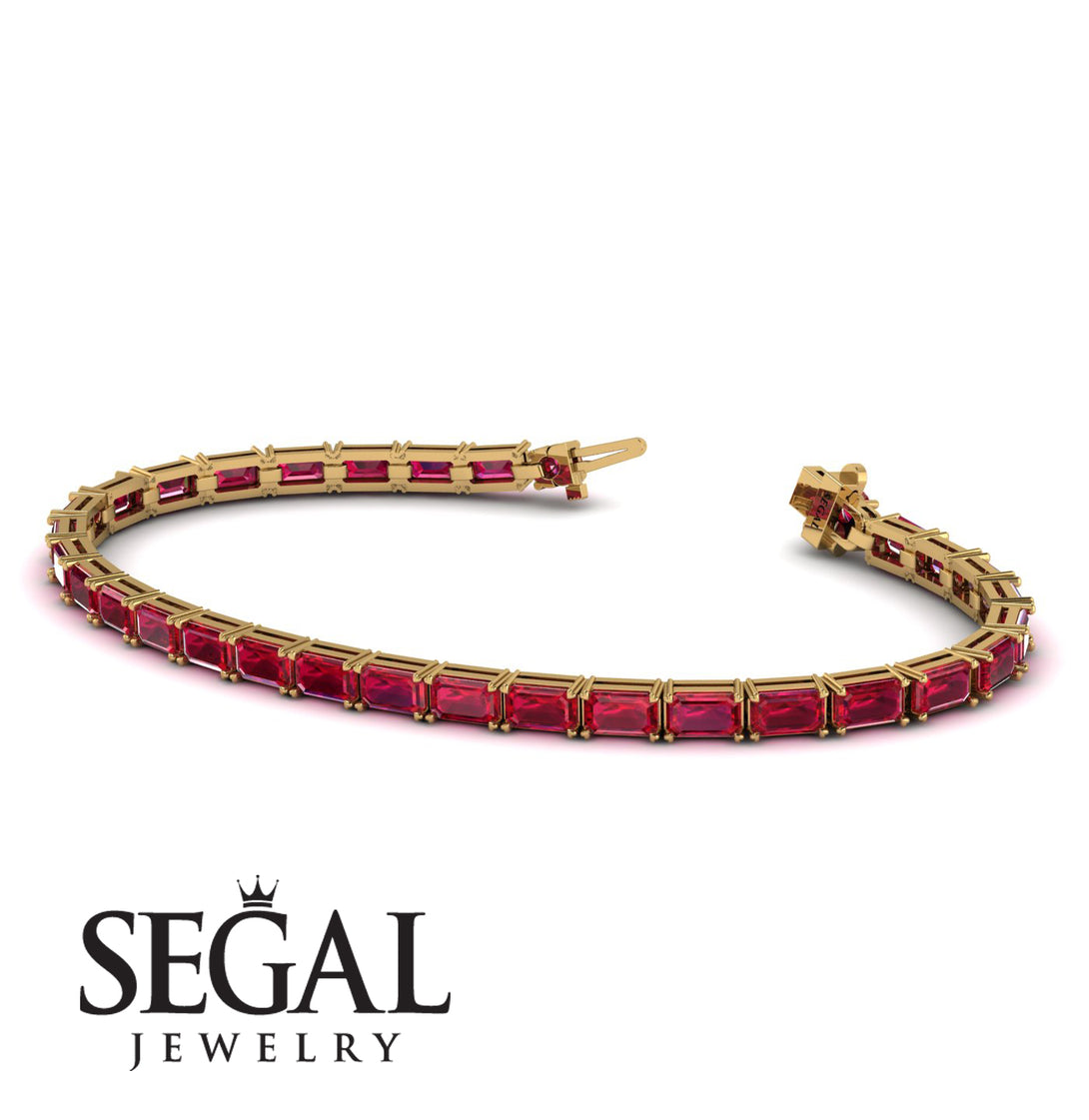 Emerald Cut Ruby Tennis Bracelet - Rachel No. 10