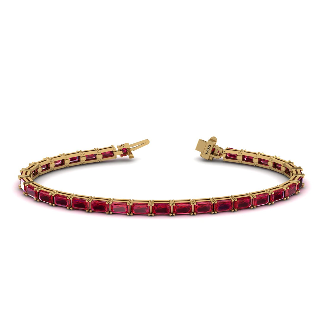 Emerald Cut Ruby Tennis Bracelet - Rachel No. 10