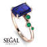 Emerald Cut Sapphire Ring With Bezel - Alina No. 29 image 2