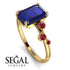 Emerald Cut Sapphire Ring With Bezel - Alina No. 58 image 2