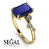 Emerald Cut Sapphire Ring With Bezel - Alina No. 13 image 2