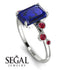 Emerald Cut Sapphire Ring With Bezel - Alina No. 60