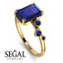Emerald Cut Sapphire Ring With Bezel - Alina No. 73 image 2