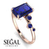 Emerald Cut Sapphire Ring With Bezel - Alina No. 74
