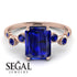 Emerald Cut Sapphire Ring With Bezel - Alina No. 74