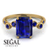 Emerald Cut Sapphire Ring With Bezel - Alina No. 73