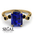 Emerald Cut Sapphire Ring With Bezel - Alina No. 43