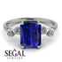 Emerald Cut Sapphire Ring With Bezel - Alina No. 15