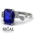 Emerald Cut Sapphire Ring With Bezel - Alina No. 15