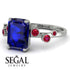 Emerald Cut Sapphire Ring With Bezel - Alina No. 60 image 3