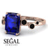 Emerald Cut Sapphire Ring With Bezel - Alina No. 44 image 3