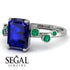Emerald Cut Sapphire Ring With Bezel - Alina No. 30
