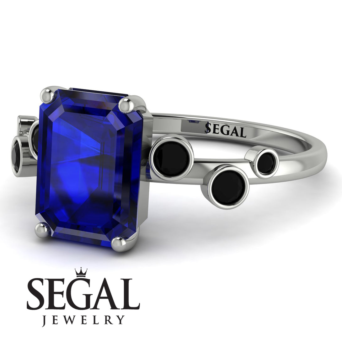 Emerald Cut Sapphire Ring With Bezel - Alina No. 45